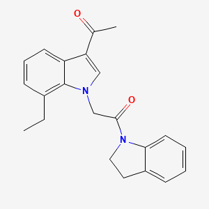 molecular formula C22H22N2O2 B4199937 1-{1-[2-(2,3-dihydro-1H-indol-1-yl)-2-oxoethyl]-7-ethyl-1H-indol-3-yl}ethanone 