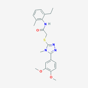 2-{[5-(3,4-dimethoxyphenyl)-4-methyl-4H-1,2,4-triazol-3-yl]sulfanyl}-N-(2-ethyl-6-methylphenyl)acetamide