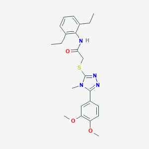 molecular formula C23H28N4O3S B420001 N-(2,6-diethylphenyl)-2-{[5-(3,4-dimethoxyphenyl)-4-methyl-4H-1,2,4-triazol-3-yl]sulfanyl}acetamide 