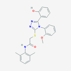 molecular formula C25H24N4O3S B420004 N-(2,6-dimethylphenyl)-2-{[5-(2-hydroxyphenyl)-4-(2-methoxyphenyl)-4H-1,2,4-triazol-3-yl]sulfanyl}acetamide 