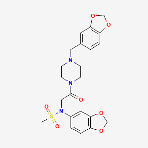 N-1,3-benzodioxol-5-yl-N-{2-[4-(1,3-benzodioxol-5-ylmethyl)-1-piperazinyl]-2-oxoethyl}methanesulfonamide