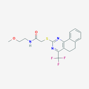 N-(2-methoxyethyl)-2-{[4-(trifluoromethyl)-5,6-dihydrobenzo[h]quinazolin-2-yl]sulfanyl}acetamide