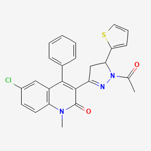 3-[1-acetyl-5-(2-thienyl)-4,5-dihydro-1H-pyrazol-3-yl]-6-chloro-1-methyl-4-phenyl-2(1H)-quinolinone