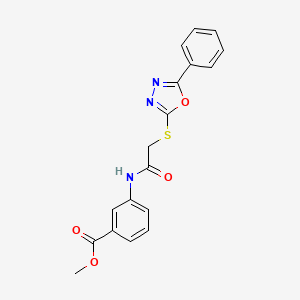 methyl 3-({[(5-phenyl-1,3,4-oxadiazol-2-yl)thio]acetyl}amino)benzoate