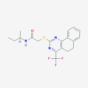 molecular formula C19H20F3N3OS B420016 N-(sec-butyl)-2-{[4-(trifluoromethyl)-5,6-dihydrobenzo[h]quinazolin-2-yl]sulfanyl}acetamide 