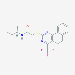 N-(sec-butyl)-2-{[4-(trifluoromethyl)-5,6-dihydrobenzo[h]quinazolin-2-yl]sulfanyl}acetamide