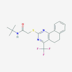 molecular formula C19H20F3N3OS B420019 N-tert-butyl-2-{[4-(trifluoromethyl)-5,6-dihydrobenzo[h]quinazolin-2-yl]sulfanyl}acetamide 
