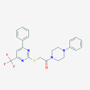 1-(4-Phenylpiperazin-1-yl)-2-{[4-phenyl-6-(trifluoromethyl)pyrimidin-2-yl]sulfanyl}ethanone