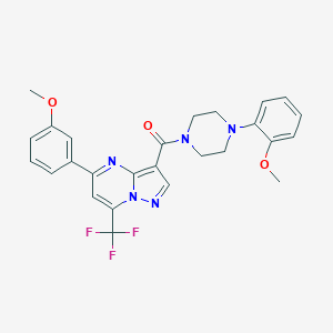 [4-(2-Methoxyphenyl)piperazin-1-yl]-[5-(3-methoxyphenyl)-7-(trifluoromethyl)pyrazolo[1,5-a]pyrimidin-3-yl]methanone