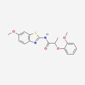 N-(6-methoxy-1,3-benzothiazol-2-yl)-2-(2-methoxyphenoxy)propanamide