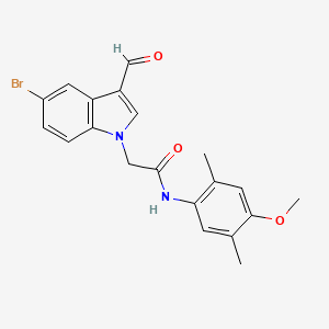 2-(5-bromo-3-formyl-1H-indol-1-yl)-N-(4-methoxy-2,5-dimethylphenyl)acetamide