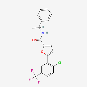 5-[2-chloro-5-(trifluoromethyl)phenyl]-N-(1-phenylethyl)-2-furamide