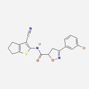 3-(3-bromophenyl)-N-(3-cyano-5,6-dihydro-4H-cyclopenta[b]thien-2-yl)-4,5-dihydro-5-isoxazolecarboxamide