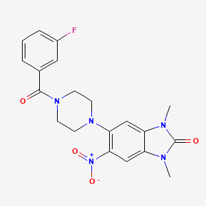 5-[4-(3-fluorobenzoyl)-1-piperazinyl]-1,3-dimethyl-6-nitro-1,3-dihydro-2H-benzimidazol-2-one