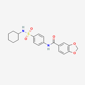 N-{4-[(cyclohexylamino)sulfonyl]phenyl}-1,3-benzodioxole-5-carboxamide