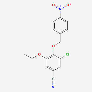 molecular formula C16H13ClN2O4 B4200590 3-chloro-5-ethoxy-4-[(4-nitrobenzyl)oxy]benzonitrile 