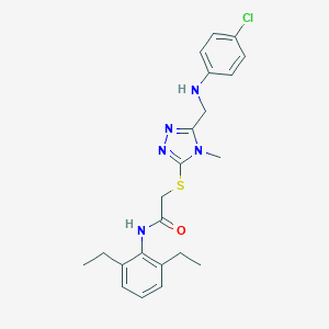 molecular formula C22H26ClN5OS B420062 2-({5-[(4-chloroanilino)methyl]-4-methyl-4H-1,2,4-triazol-3-yl}sulfanyl)-N-(2,6-diethylphenyl)acetamide 