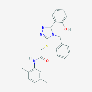 molecular formula C25H24N4O2S B420063 2-{[4-benzyl-5-(2-hydroxyphenyl)-4H-1,2,4-triazol-3-yl]sulfanyl}-N-(2,5-dimethylphenyl)acetamide 