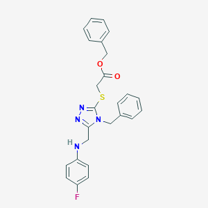 molecular formula C25H23FN4O2S B420067 benzyl ({4-benzyl-5-[(4-fluoroanilino)methyl]-4H-1,2,4-triazol-3-yl}sulfanyl)acetate 