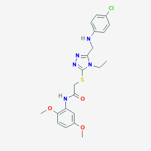 2-({5-[(4-chloroanilino)methyl]-4-ethyl-4H-1,2,4-triazol-3-yl}sulfanyl)-N-(2,5-dimethoxyphenyl)acetamide