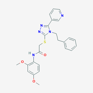 molecular formula C25H25N5O3S B420077 N-(2,4-dimethoxyphenyl)-2-{[4-(2-phenylethyl)-5-(3-pyridinyl)-4H-1,2,4-triazol-3-yl]sulfanyl}acetamide 