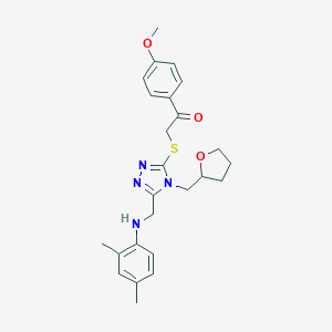 2-{[5-[(2,4-dimethylanilino)methyl]-4-(tetrahydro-2-furanylmethyl)-4H-1,2,4-triazol-3-yl]sulfanyl}-1-(4-methoxyphenyl)ethanone