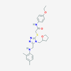 2-{[5-[(2,4-dimethylanilino)methyl]-4-(tetrahydro-2-furanylmethyl)-4H-1,2,4-triazol-3-yl]sulfanyl}-N-(4-ethoxyphenyl)acetamide