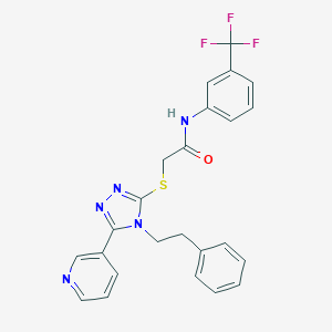 molecular formula C24H20F3N5OS B420087 2-{[4-(2-phenylethyl)-5-(3-pyridinyl)-4H-1,2,4-triazol-3-yl]sulfanyl}-N-[3-(trifluoromethyl)phenyl]acetamide 