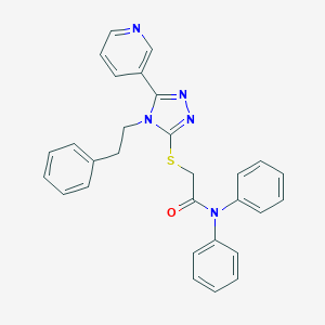 molecular formula C29H25N5OS B420089 N,N-diphenyl-2-{[4-(2-phenylethyl)-5-(3-pyridinyl)-4H-1,2,4-triazol-3-yl]sulfanyl}acetamide 