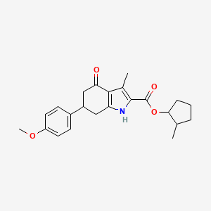 2-methylcyclopentyl 6-(4-methoxyphenyl)-3-methyl-4-oxo-4,5,6,7-tetrahydro-1H-indole-2-carboxylate