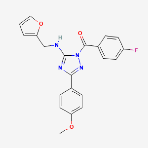 (4-Fluorophenyl)-[5-(furan-2-ylmethylamino)-3-(4-methoxyphenyl)-1,2,4-triazol-1-yl]methanone