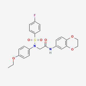 N~1~-(2,3-dihydro-1,4-benzodioxin-6-yl)-N~2~-(4-ethoxyphenyl)-N~2~-[(4-fluorophenyl)sulfonyl]glycinamide