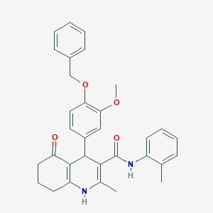 4-[4-(benzyloxy)-3-methoxyphenyl]-2-methyl-N-(2-methylphenyl)-5-oxo-1,4,5,6,7,8-hexahydro-3-quinolinecarboxamide