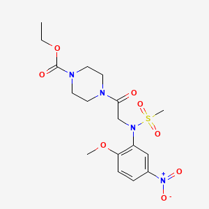 molecular formula C17H24N4O8S B4201056 ethyl 4-[N-(2-methoxy-5-nitrophenyl)-N-(methylsulfonyl)glycyl]-1-piperazinecarboxylate 