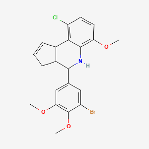 molecular formula C21H21BrClNO3 B4201105 4-(3-bromo-4,5-dimethoxyphenyl)-9-chloro-6-methoxy-3a,4,5,9b-tetrahydro-3H-cyclopenta[c]quinoline 