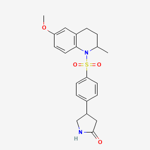 4-{4-[(6-METHOXY-2-METHYL-1,2,3,4-TETRAHYDROQUINOLIN-1-YL)SULFONYL]PHENYL}PYRROLIDIN-2-ONE