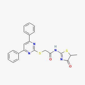 2-[(4,6-DIPHENYL-2-PYRIMIDINYL)SULFANYL]-N~1~-(5-METHYL-4-OXO-4,5-DIHYDRO-1,3-THIAZOL-2-YL)ACETAMIDE