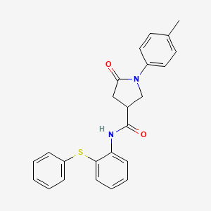 molecular formula C24H22N2O2S B4201149 1-(4-methylphenyl)-5-oxo-N-[2-(phenylsulfanyl)phenyl]pyrrolidine-3-carboxamide 