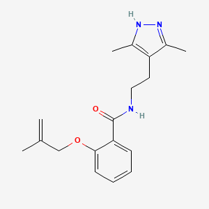 N-[2-(3,5-dimethyl-1H-pyrazol-4-yl)ethyl]-2-[(2-methylprop-2-en-1-yl)oxy]benzamide