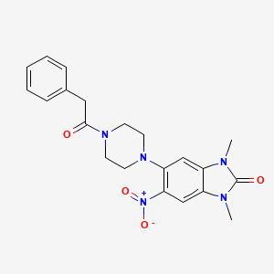 1,3-dimethyl-5-nitro-6-[4-(phenylacetyl)-1-piperazinyl]-1,3-dihydro-2H-benzimidazol-2-one