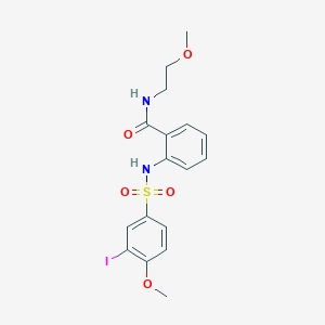 2-{[(3-iodo-4-methoxyphenyl)sulfonyl]amino}-N-(2-methoxyethyl)benzamide