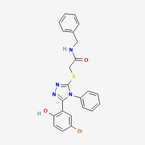 molecular formula C23H19BrN4O2S B4201161 N-benzyl-2-{[5-(5-bromo-2-hydroxyphenyl)-4-phenyl-4H-1,2,4-triazol-3-yl]thio}acetamide 