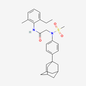 molecular formula C28H36N2O3S B4201178 N~2~-[4-(1-adamantyl)phenyl]-N~1~-(2-ethyl-6-methylphenyl)-N~2~-(methylsulfonyl)glycinamide 