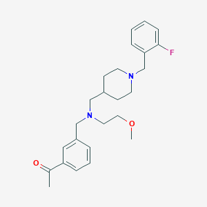 molecular formula C25H33FN2O2 B4201180 1-(3-{[{[1-(2-fluorobenzyl)-4-piperidinyl]methyl}(2-methoxyethyl)amino]methyl}phenyl)ethanone 