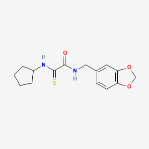 N-(1,3-benzodioxol-5-ylmethyl)-2-(cyclopentylamino)-2-thioxoacetamide