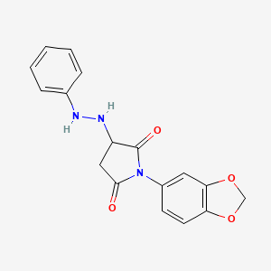 molecular formula C17H15N3O4 B4201197 1-(1,3-benzodioxol-5-yl)-3-(2-phenylhydrazino)-2,5-pyrrolidinedione 