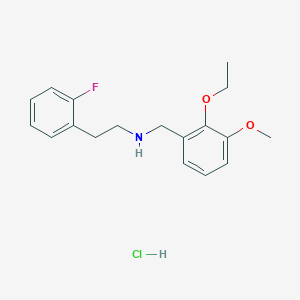 molecular formula C18H23ClFNO2 B4201218 N-[(2-ethoxy-3-methoxyphenyl)methyl]-2-(2-fluorophenyl)ethanamine;hydrochloride 