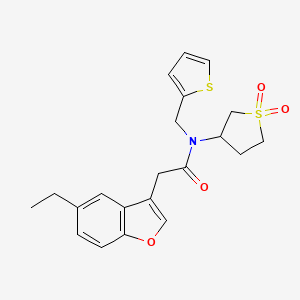 N-(1,1-dioxidotetrahydrothiophen-3-yl)-2-(5-ethyl-1-benzofuran-3-yl)-N-(thiophen-2-ylmethyl)acetamide