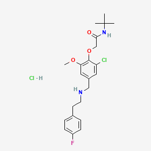 molecular formula C22H29Cl2FN2O3 B4201239 N-tert-butyl-2-[2-chloro-4-[[2-(4-fluorophenyl)ethylamino]methyl]-6-methoxyphenoxy]acetamide;hydrochloride 