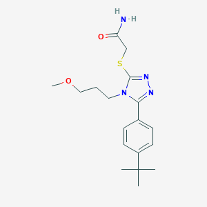 2-[[5-(4-Tert-butylphenyl)-4-(3-methoxypropyl)-1,2,4-triazol-3-yl]sulfanyl]acetamide